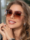 نظارات شمسية مربعة الشكل كبيرة الحجم للنساء ، تصميم كلاسيكي من مواد بلاستيكية ، أنيق وبتغطية أشعة فوق البنفسجية
