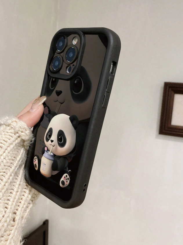 حافظة هاتف صدمات مثقبة بتصميم نمط باندا لطيف متوافقة