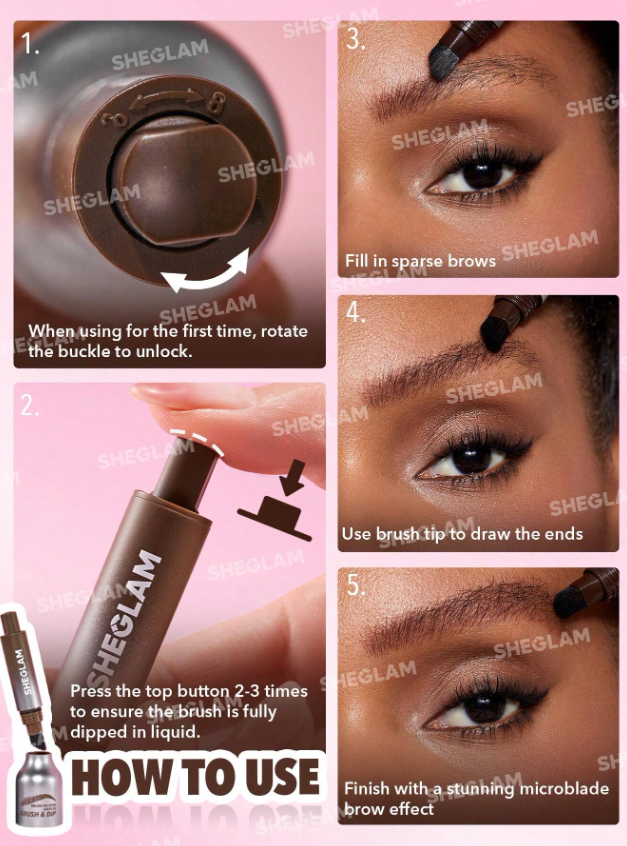 SHEGLAM فرشاة Brow-fection Angled Brush & Dip-Auburn SKU: sb