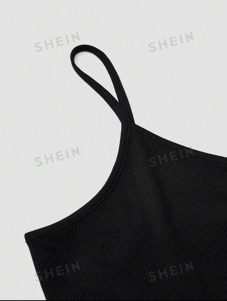 SHEIN LUNE فستان نسائي برسمة زهور متناثرة برقع وأشرطة