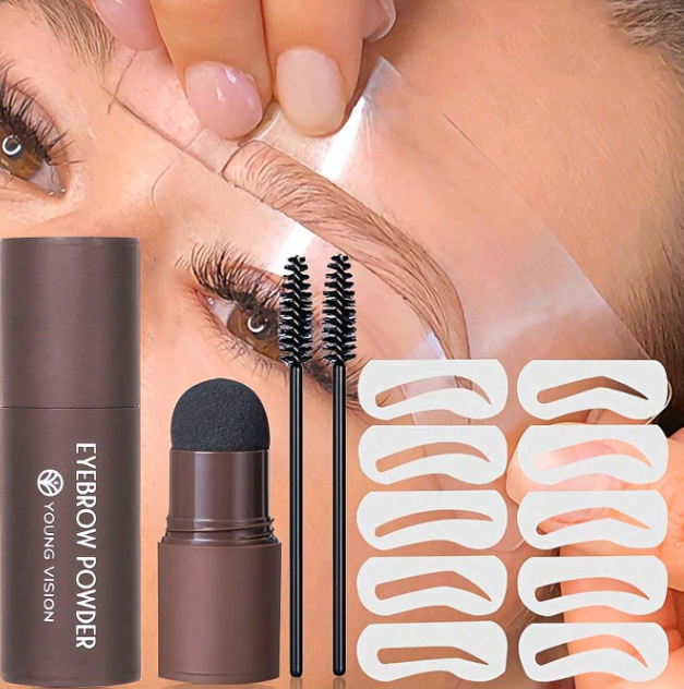 مسحوق حواجب & فرشاة حواجب & قالب عدة خط الشعر مسحوق وجه الكنتور ظل مسحوق ختم مسحوق حواجب