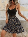 SHEIN LUNE فستان نسائي برسمة زهور متناثرة برقع وأشرطة