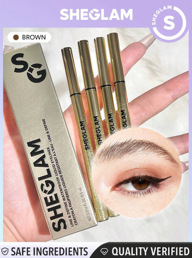 SHEGLAM قلم حبر سائل مقاوم للماء باللون البني للعيون - يدوم طويلًا ويمنح حدة الرسم و لا يتأثر بالعرق 