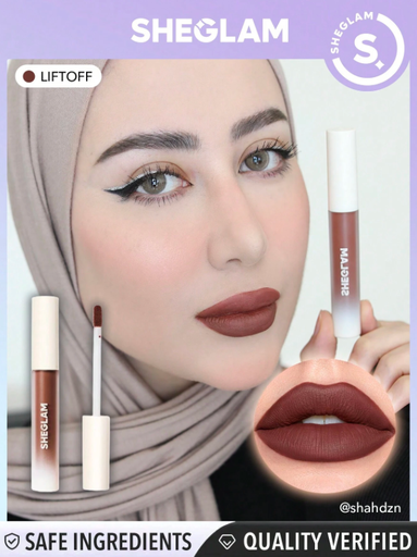 SHEGLAM أحمر شفاه سائل بحجم ليفت أوف مات ألايور مكثف وطويل الأمد يعززه زيت دوار الشمس ويقلل من تجاعيد الشفاه ويعتني بها